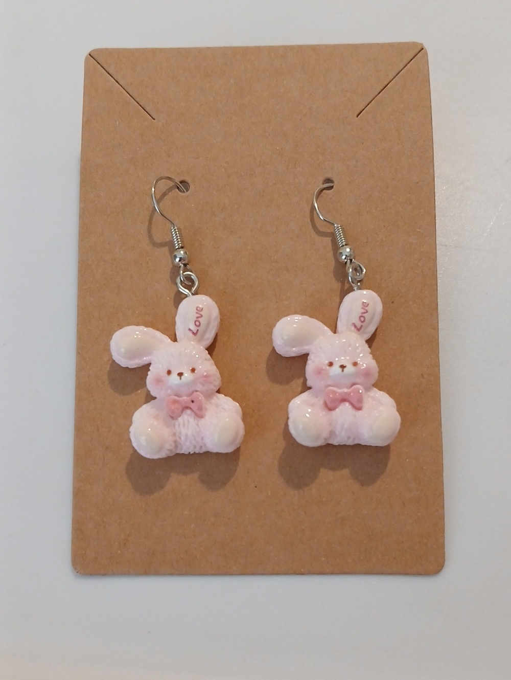 Fashion Jewelry Pink Bunny Dangle Earrings